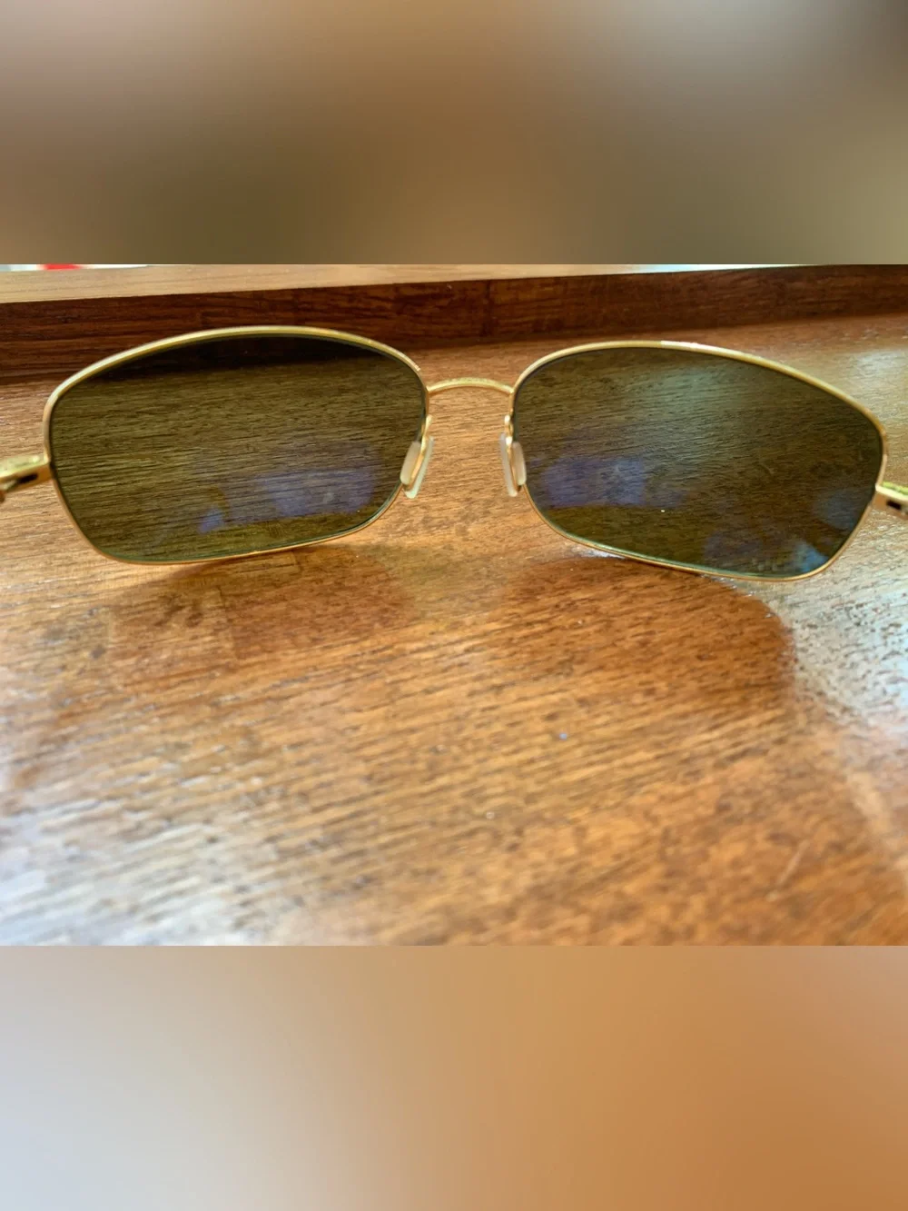 OLIVER PEOPLES TRUCE VFX POLARIZED Titanium 62 16-130 GOLD Frames GREEN Lens